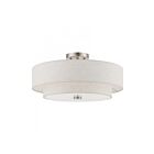 Livex Lighting Meridian 51085-91 4-Lights 240W Brushed Nickel Semi Flush Mount
