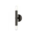 Livex Lighting Copenhagen 51132-46 120W 2-Lights Black Chrome Wall Sconce