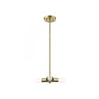 Livex Lighting 51133-12 Copenhagen 3-Lights 180W Satin Brass with Bronze Accents Chandelier
