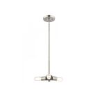 Livex Lighting 51133-91 Copenhagen 3-Lights 180W Brushed Nickel with Bronze Accents Chandelier