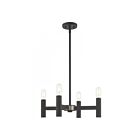 Livex Lighting 51134-04 Copenhagen 4-Lights 240W Black with Brushed Nickel Accents Chandelier