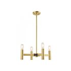 Livex Lighting 51134-12 Copenhagen 4-Lights 240W Satin Brass with Bronze Accents Chandelier