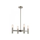 Livex Lighting 51134-91 Copenhagen 4-Lights 240W Brushed Nickel with Bronze Accents Chandelier