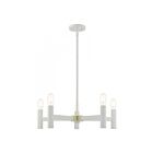 Livex Lighting 51135-03 Copenhagen 5-Lights 300W White with Satin Brass Accents Chandelier