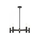 Livex Lighting 51135-04 Copenhagen 5-Lights 300W Black with Brushed Nickel Accents Chandelier
