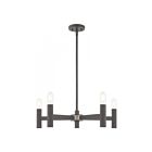 Livex Lighting 51135-76 Copenhagen 5-Lights 300W Scandinavian Gray with Brushed Nickel Accents Chandelier