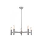 Livex Lighting 51135-80 Copenhagen 5-Lights 300W Nordic Gray with Brushed Nickel Accents Chandelier