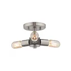 Livex Lighting Copenhagen 51137-91 3-Lights 180W Brushed Nickel with Bronze Accents Semi Flush Mount