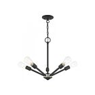 Livex Lighting 51155-04 Prague 5-Lights 500W Black with Brushed Nickel Accent Chandelier