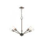 Livex Lighting 51155-91 Prague 5-Lights 500W Brushed Nickel with Black Accent Chandelier