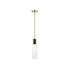 Livex Lighting 51160-12 Beckett 1-Light 60W Satin Brass & Bronze Pendant