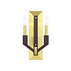 Livex Lighting Beckett 51162-12 120W 2-Lights Satin Brass and Bronze Wall Sconce