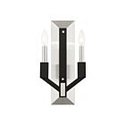 Livex Lighting Beckett 51162-91 120W 2-Lights Brushed Nickel & Black Wall Sconce