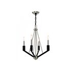 Livex Lighting 51164-91 Beckett 4-Lights 240W Brushed Nickel & Black Chandelier