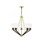 Livex Lighting 51165-12 Beckett 5-Lights 300W Satin Brass & Bronze Chandelier