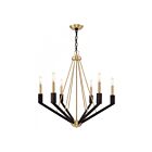 Livex Lighting 51166-12 Beckett 6-Lights 360W Satin Brass & Bronze Chandelier