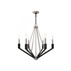 Livex Lighting 51166-91 Beckett 6-Lights 360W Brushed Nickel & Black Chandelier