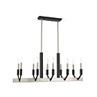 Livex Lighting 51168-91 Beckett 10-Lights 600W Brushed Nickel & Black Chandelier