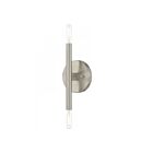 Livex Lighting Copenhagen 51172-91 120W 2-Lights Brushed Nickel Wall Sconce