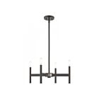 Livex Lighting 51174-07 Copenhagen 4-Lights 240W Bronze with Brushed Nickel Accents Chandelier