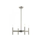 Livex Lighting 51174-91 Copenhagen 4-Lights 240W Brushed Nickel with Bronze Accents Chandelier