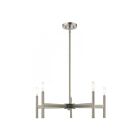 Livex Lighting 51175-91 Copenhagen 5-Lights 300W Brushed Nickel with Bronze Accents Chandelier