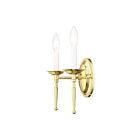Livex Lighting Williamsburgh 5122-02 120W 2-Lights Polished Brass Wall Sconce