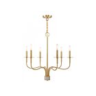 Livex Lighting 51326-12 Lisbon 6-Lights 360W Satin Brass with Brushed Nickel Accent Chandelier