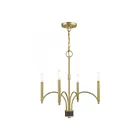Livex Lighting 51334-12 Wisteria 4-Lights 240W Satin Brass with Bronze Accent Chandelier