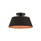 Livex Lighting Palma 51357-04 1-Light 40W Black Semi Flush Mount