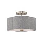 Livex Lighting Kalmar 51362-91 2-Lights 120W Brushed Nickel Semi Flush Mount