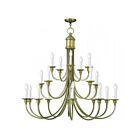 Livex Lighting 5140-01 Cranford 20-Lights 1200W Antique Brass Chandelier