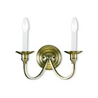 Livex Lighting Cranford 5142-01 120W 2-Lights Antique Brass Wall Sconce