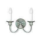 Livex Lighting Cranford 5142-91 120W 2-Lights Brushed Nickel Wall Sconce