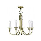 Livex Lighting 5145-01 Cranford 5-Lights 300W Antique Brass Chandelier