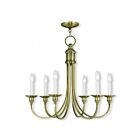 Livex Lighting 5146-01 Cranford 6-Lights 360W Antique Brass Chandelier