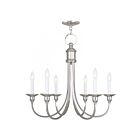 Livex Lighting 5146-35 Cranford 6-Lights 360W Polished Nickel Chandelier