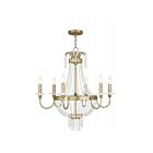 Livex Lighting 51846-28 Valentina 6-Lights 360W Hand Applied Winter Gold Chandelier
