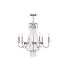 Livex Lighting 51846-91 Valentina 6-Lights 360W Brushed Nickel Chandelier