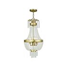 Livex Lighting 51854-28 Valentina 4-Lights 240W Hand Applied Winter Gold Pendant