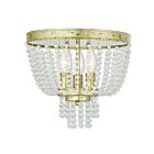 Livex Lighting Valentina 51864-28 3-Lights 180W Hand Applied Winter Gold Flush Mount
