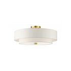 Livex Lighting Meridian 52140-12 5-Lights 300W Satin Brass Semi Flush Mount