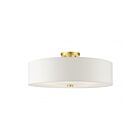 Livex Lighting Meridian 52142-12 5-Lights 300W Satin Brass Semi Flush Mount