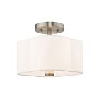 Livex Lighting Chelsea 52151-91 2-Lights 80W Brushed Nickel Semi Flush Mount