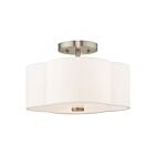 Livex Lighting Chelsea 52152-91 2-Lights 120W Brushed Nickel Semi Flush Mount