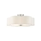 Livex Lighting Chelsea 52158-91 5-Lights 300W Brushed Nickel Semi Flush Mount