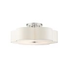 Livex Lighting Chelsea 52159-91 6-Lights 360W Brushed Nickel Semi Flush Mount