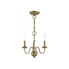 Livex Lighting 52163-01 Windsor 3-Lights 180W Antique Brass Chandelier