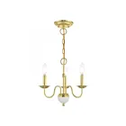 Livex Lighting 52163-02 Windsor 3-Lights 180W Polished Brass with White Accent Chandelier