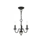 Livex Lighting 52163-04 Windsor 3-Lights 180W Black with Brushed Nickel Accent Chandelier